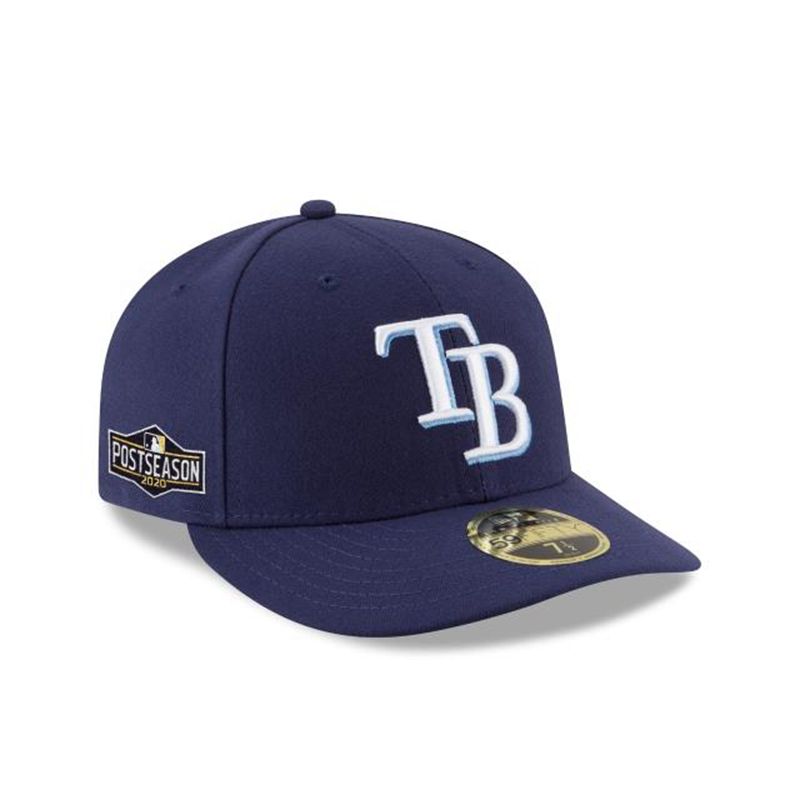 MLB Tampa Bay Rays Postseason Side Patch Low Profile 59Fifty Fitted (TFG9128) - Blue New Era Caps